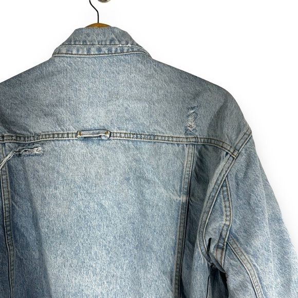 We The Free Amelia Slouchy Denim Trucker Jacket, Just The Way It Is Wash, Size S - Picture 12 of 14